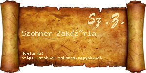 Szohner Zakária névjegykártya